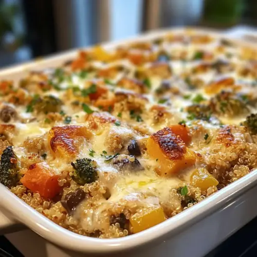 Cremige Caesar Hähnchen- und Pilzauflauf