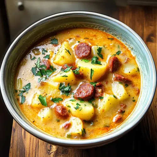 Spanische Kartoffelsuppe mit Chorizo