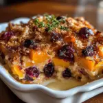 Süßkartoffel- und Cranberry-Gratin