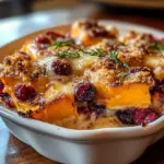 Süßkartoffel- und Preiselbeergratin