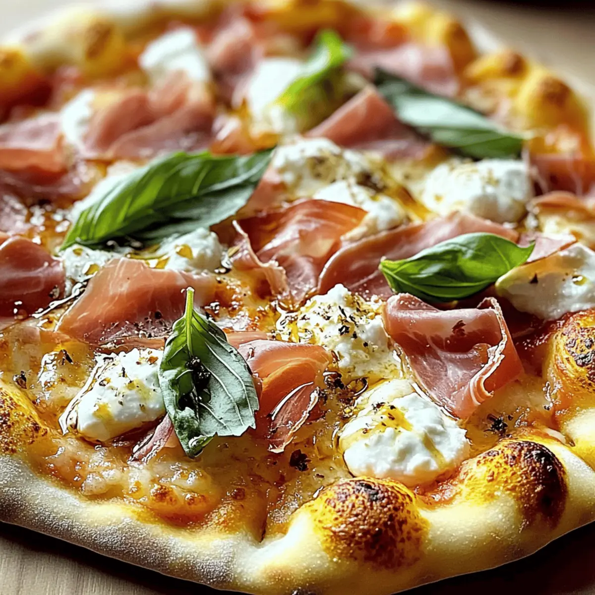 Weiße Pizza mit Prosciutto