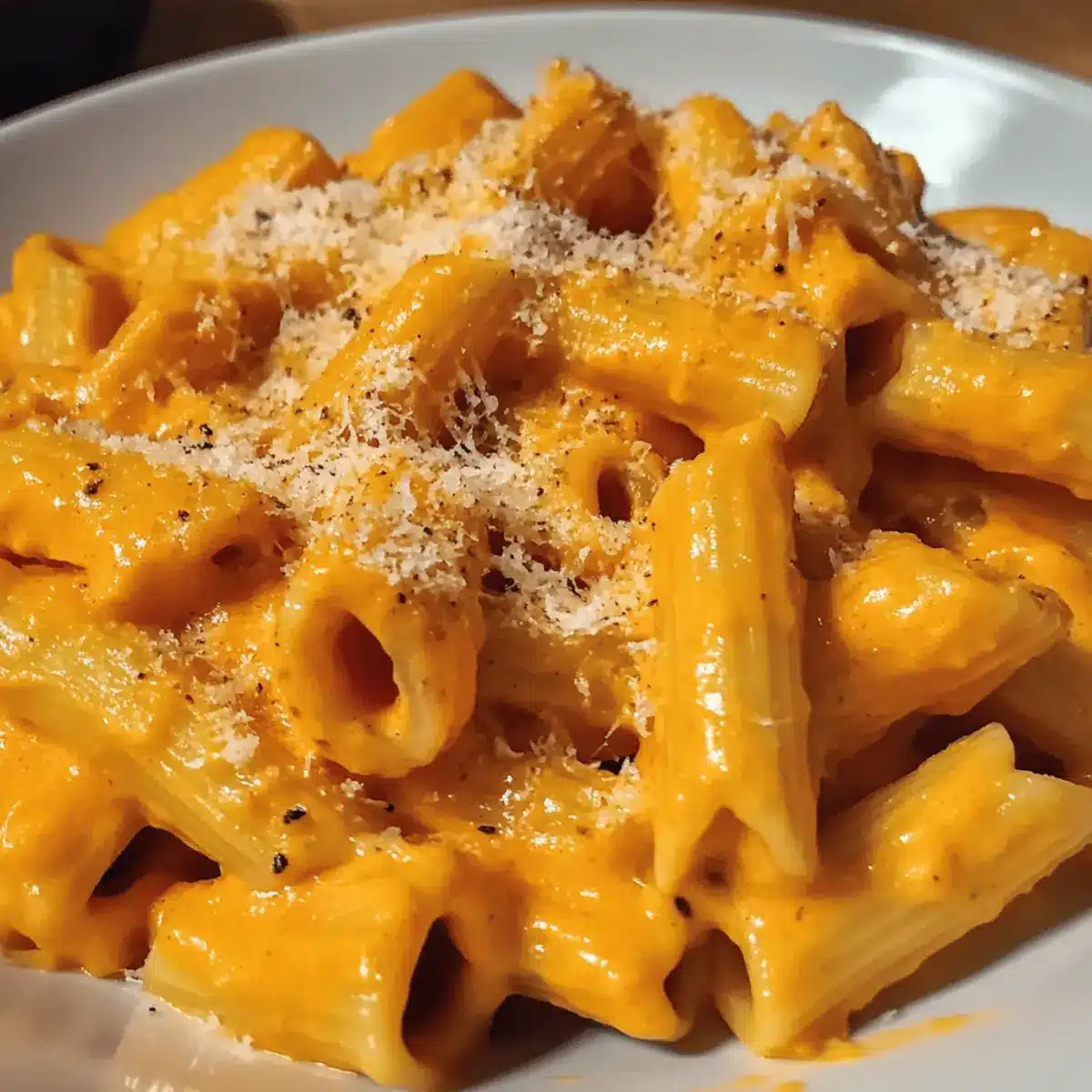 Kürbis Pasta mit Parmesan