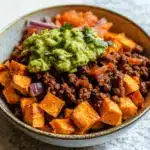 Süßkartoffel Burrito Schüssel