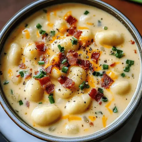 Cremige Speck-Cheddar-Gnocchi-Suppe Rezept Fertig in 38 Minuten