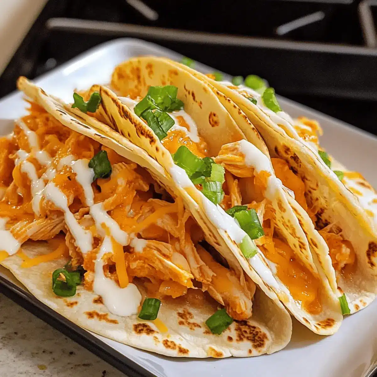 Buffalo-Hühnchen-Tacos