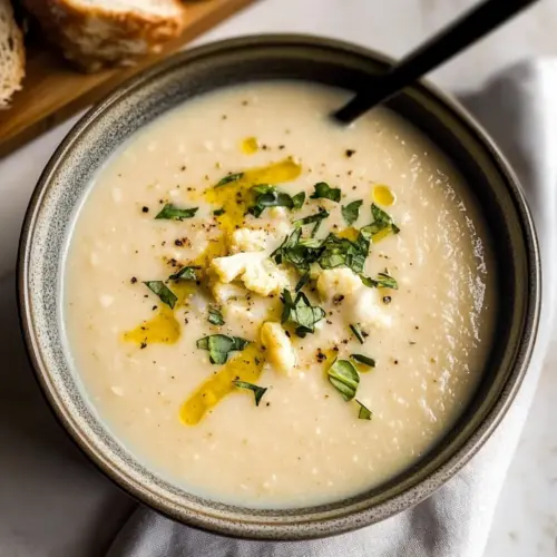 Cremige geröstete Blumenkohl-Weiße-Bohnen-Suppe