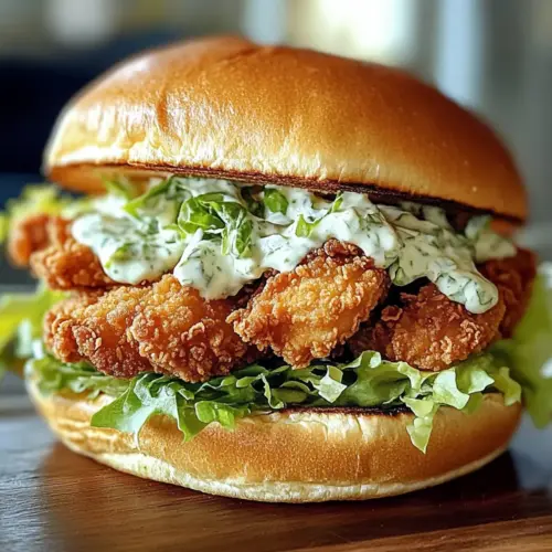 Crispy Chicken Caesar Sandwich Knuspriges Hähnchen Caesar Sandwich