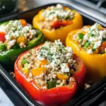 Griechische Hühner gefüllte Paprika