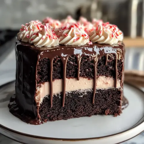 Pfefferminz-Mokka-Kuchen mit Ganache-Überzug