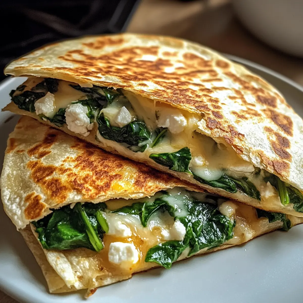 Spinat und Feta Quesadillas