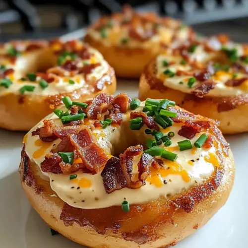 Würzige Speck-Frischkäse-Bagels