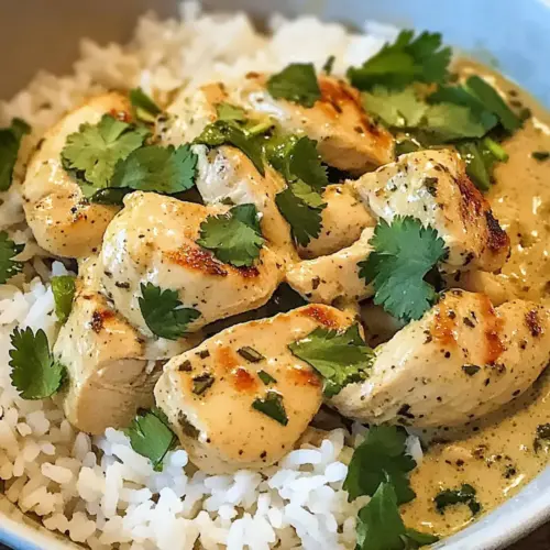 Kokosnuss-Hühnchen und Reis