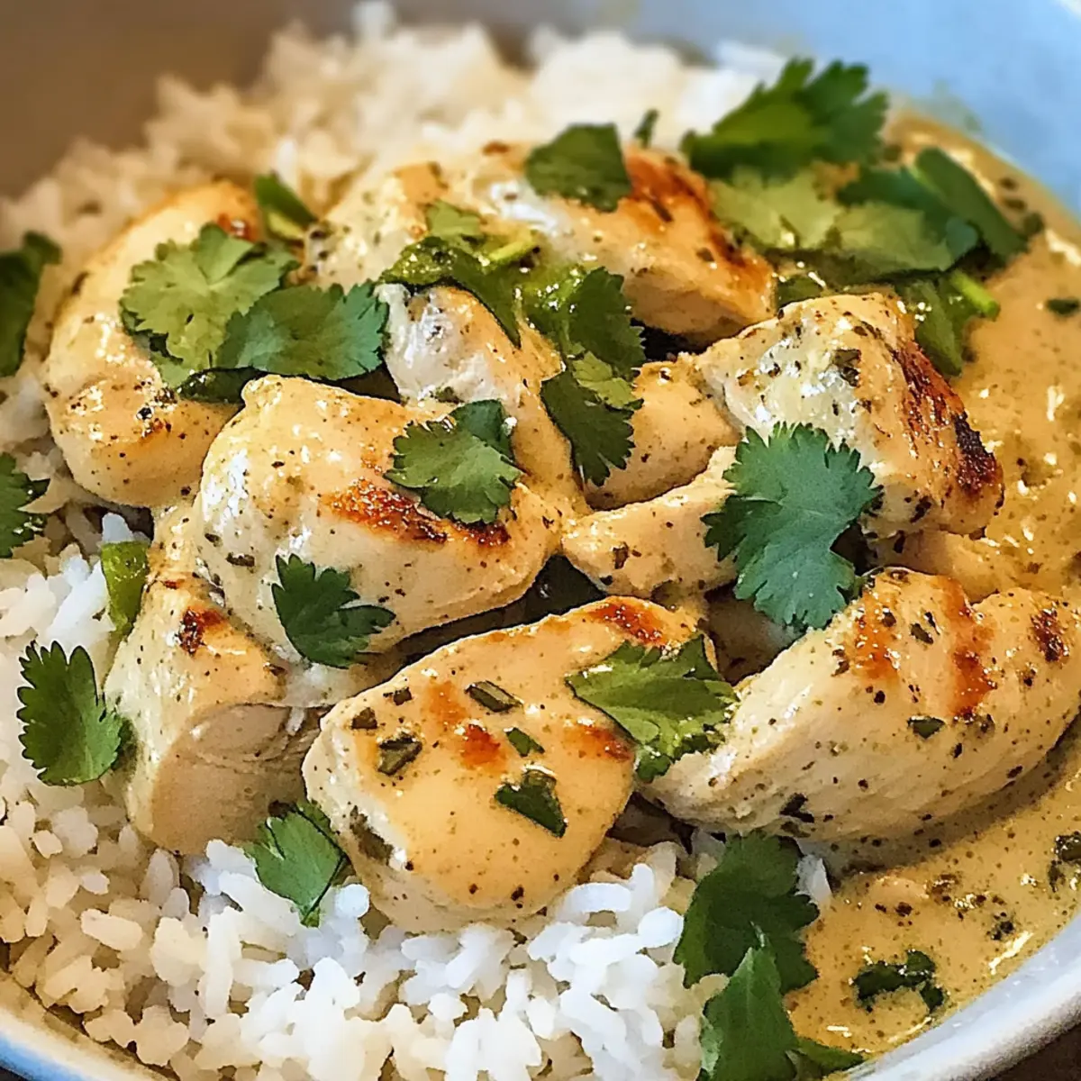 Kokosnuss-Hühnchen und Reis