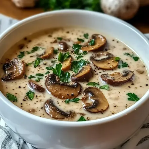 Hüttenkäse Champignon Suppe