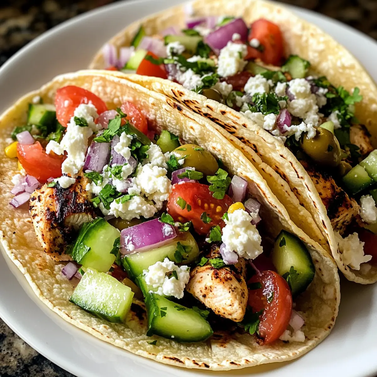 Mittelmeer-Hähnchen-Tacos