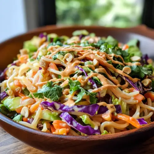 Thai Frühlingsrollen Pasta Salat