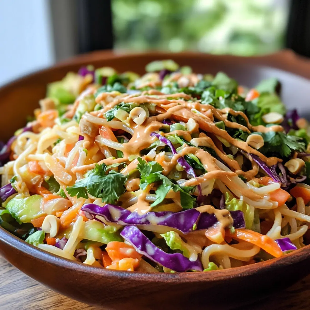 Thai Frühlingsrollen Pasta Salat