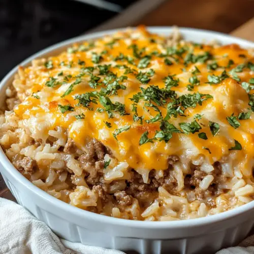 Käse-Hackfleisch-und-Reis-Auflauf