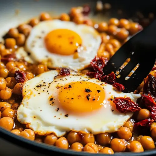 Kichererbsen gebratene Eier