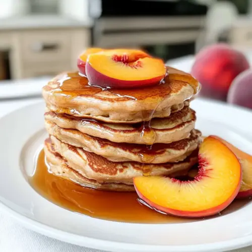 Zimt-Pfirsich-Pfannkuchen