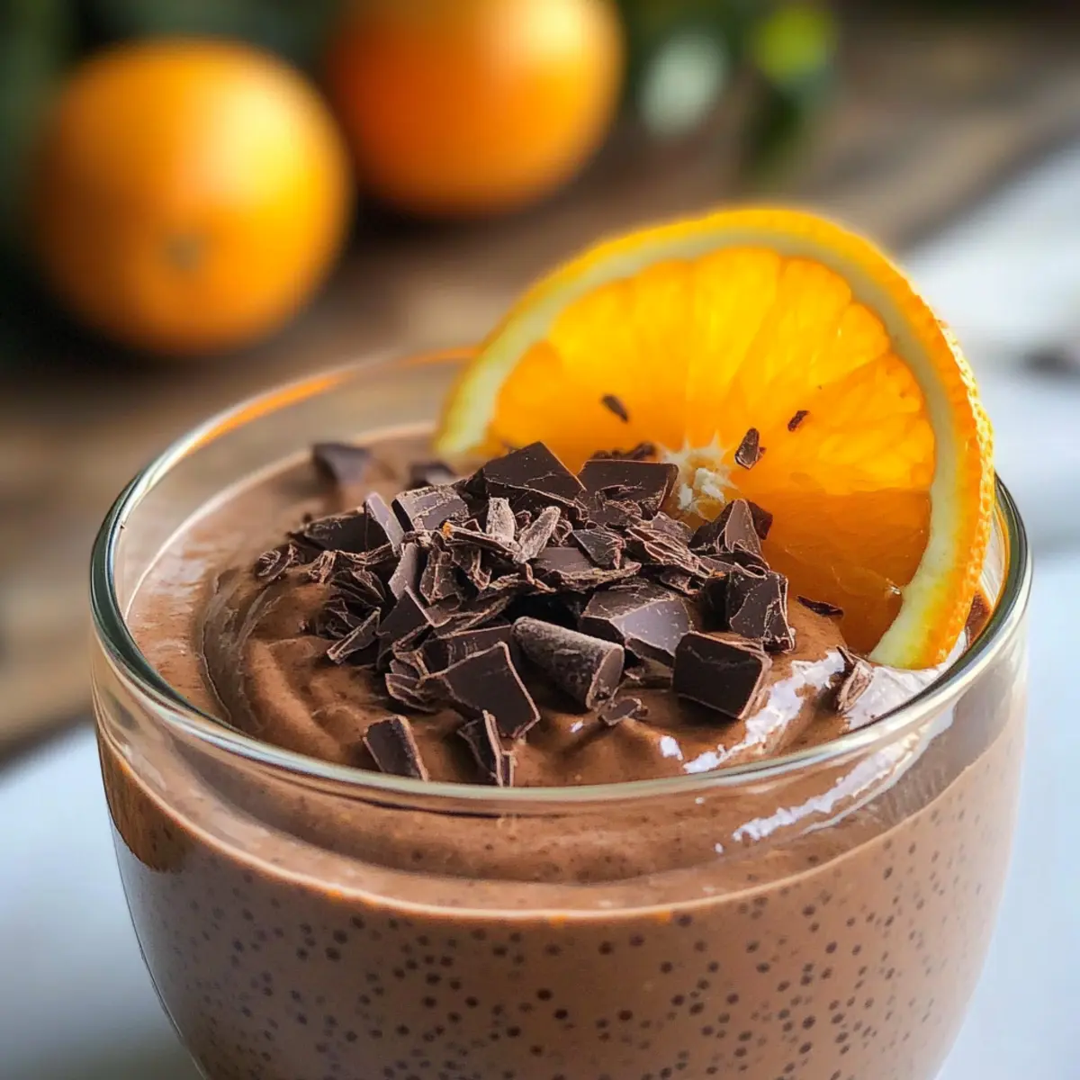 Cremiger Schokoladen-Orange-Chia-Pudding