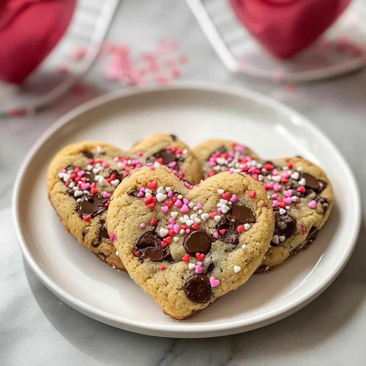 Herzförmige Schokoladenkekse