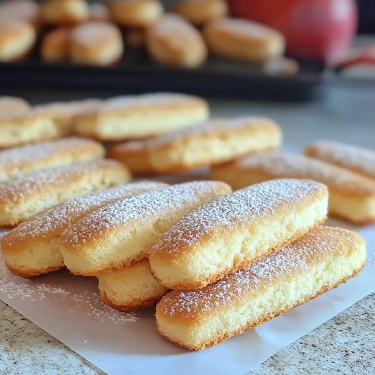 Hausgemachte Löffelbiskuits für Tiramisu