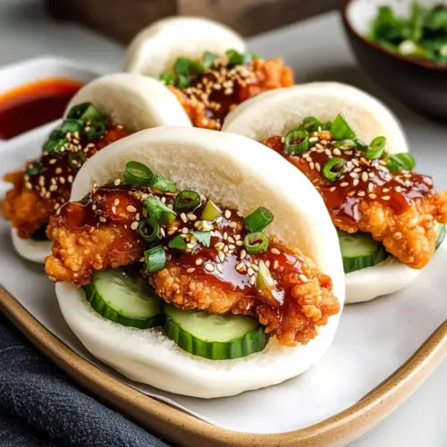 Koreanisches gebratenes Hühnchen Bao Brötchen
