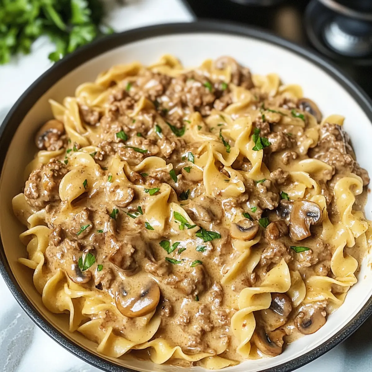 Topf Rindfleisch Stroganoff