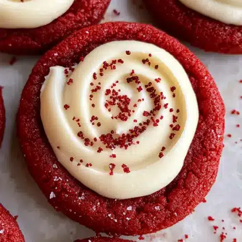 Rote Samtplätzchen mit Frischkäse-Frosting