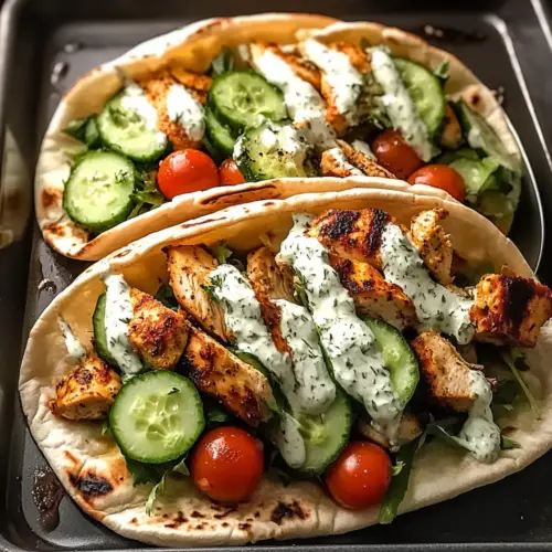 Blechpfannen-Hähnchen-Pitas mit Kräuter-Ranch