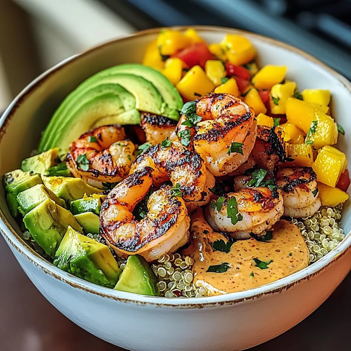 Garnelen und Avocado