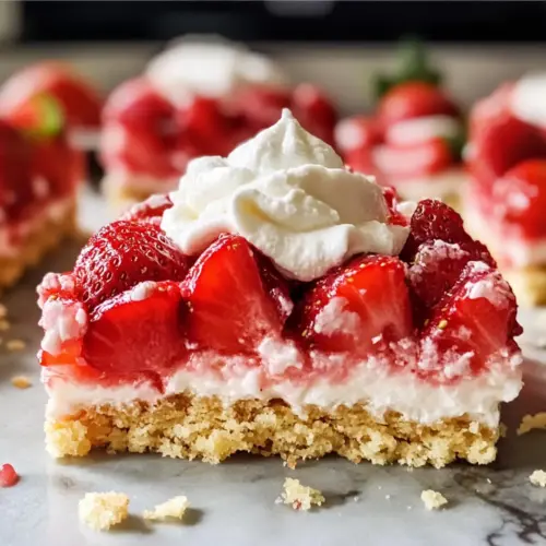 Erdbeerkuchen-Riegel