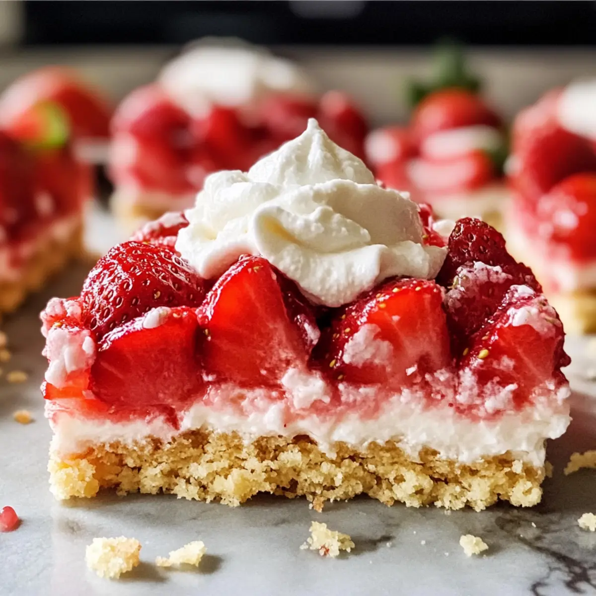 Erdbeerkuchen-Riegel