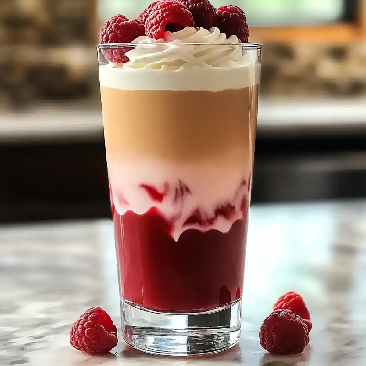 Vanille Himbeer Eiskaffee