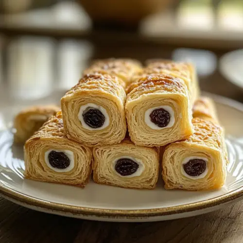 Waffelrollen mit Rosinen