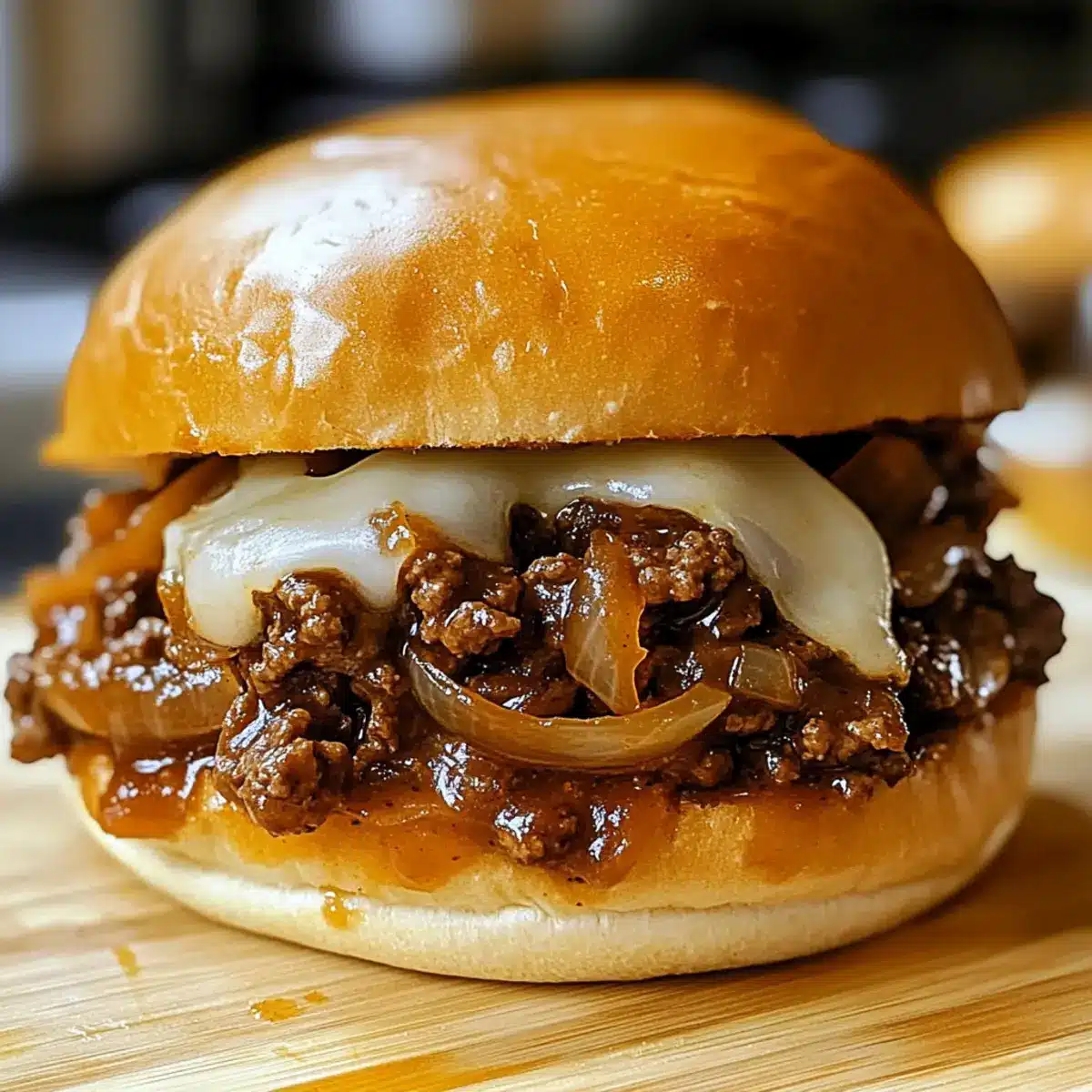 Französische Zwiebel-Rindfleisch Sloppy Joes