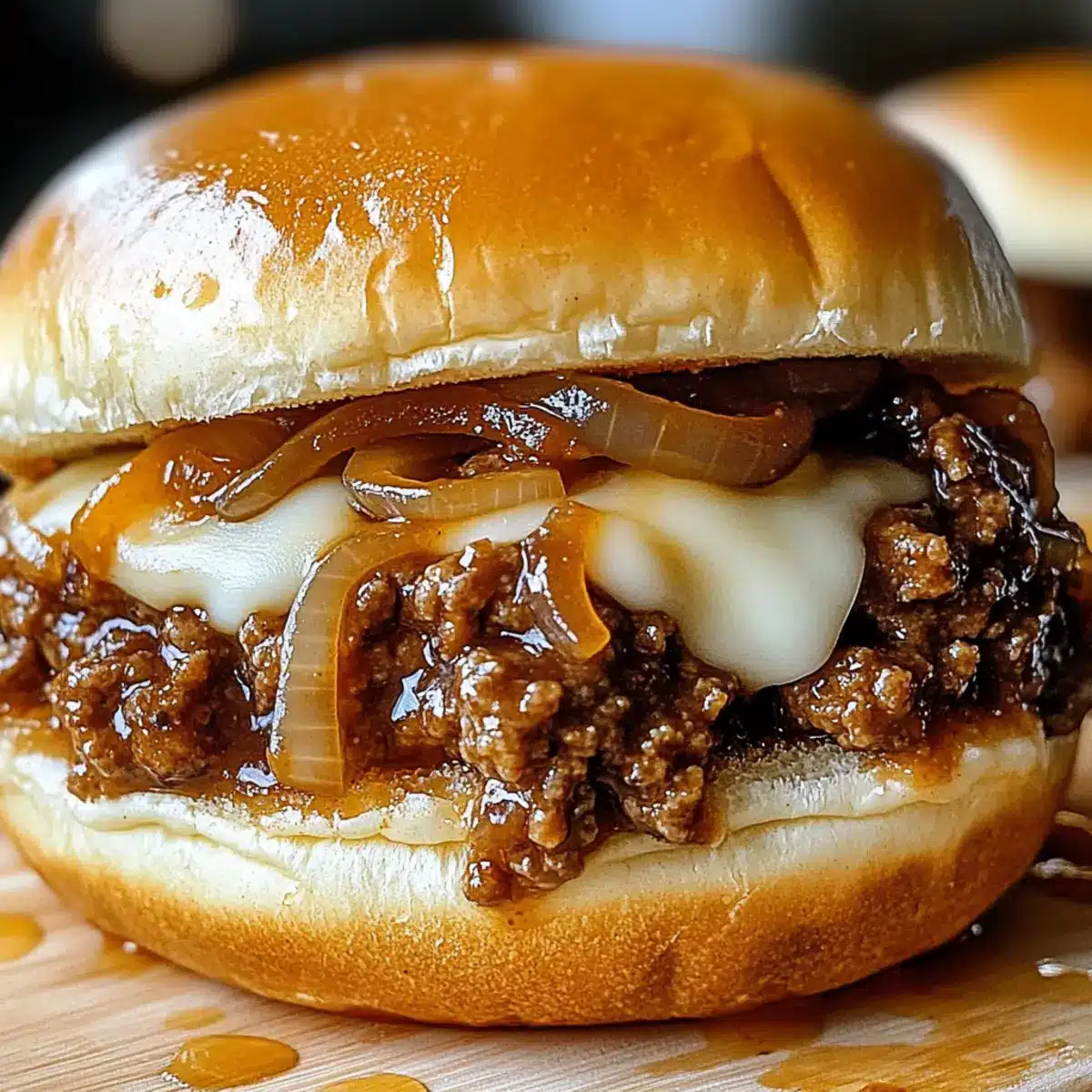 Französische Zwiebel Rindfleisch Sloppy Joes