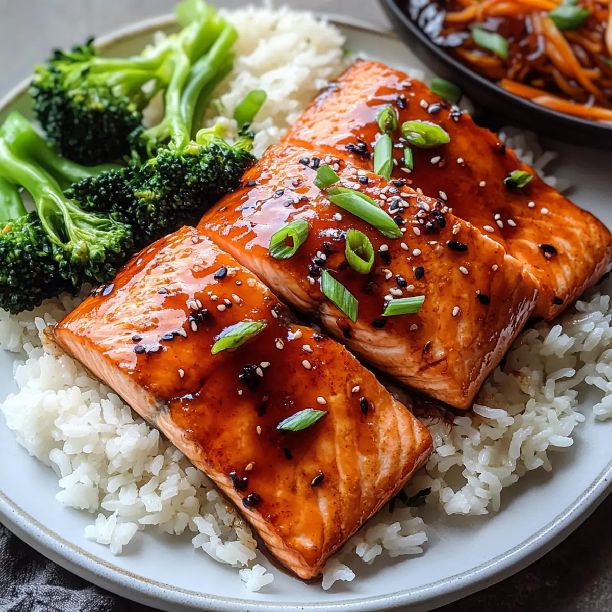 Gochujang Lachs mit süßem & herzhaftem Glasur