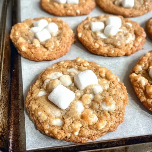 Marshmallow Crispy Cookies