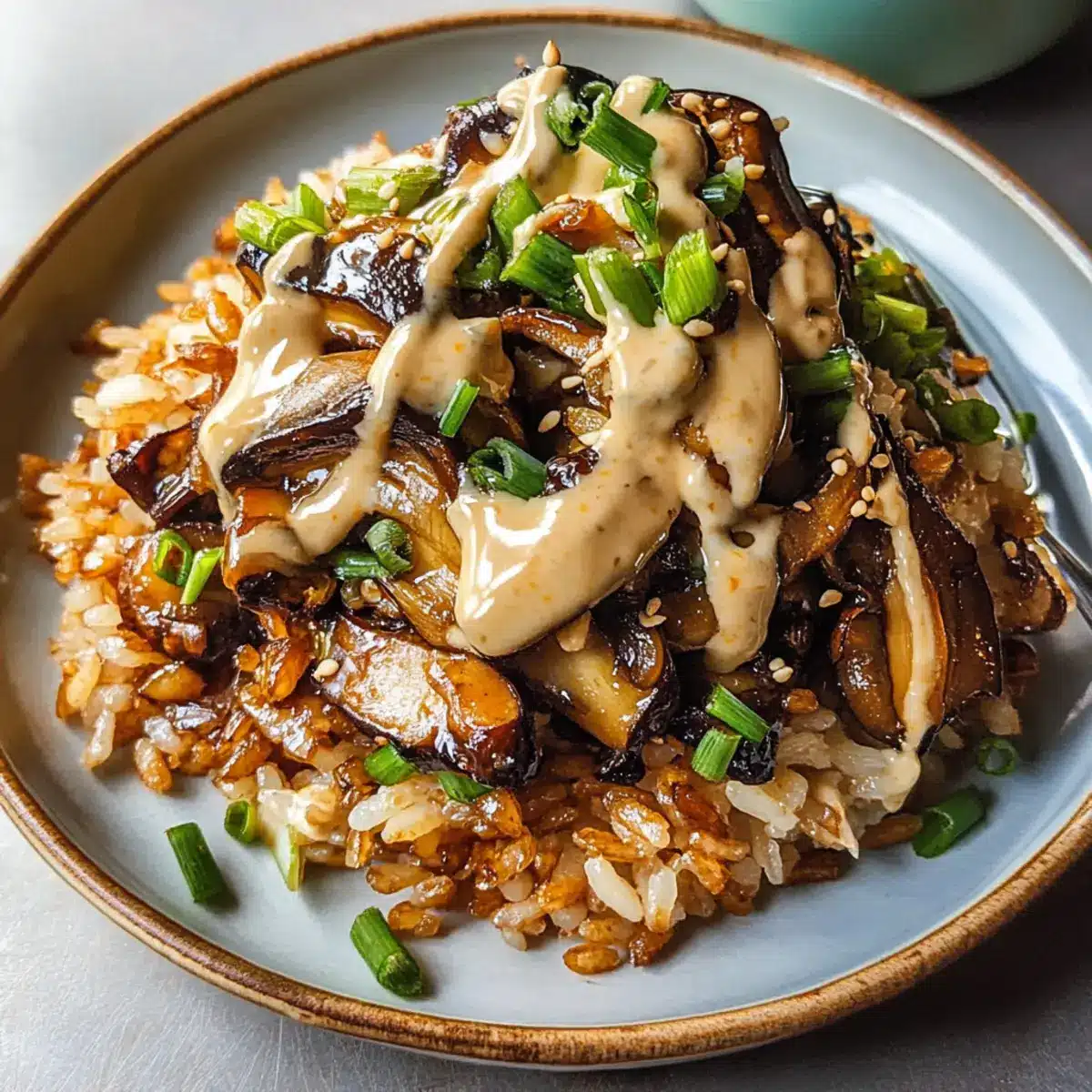 Miso-Pilz-knuspriger Reis