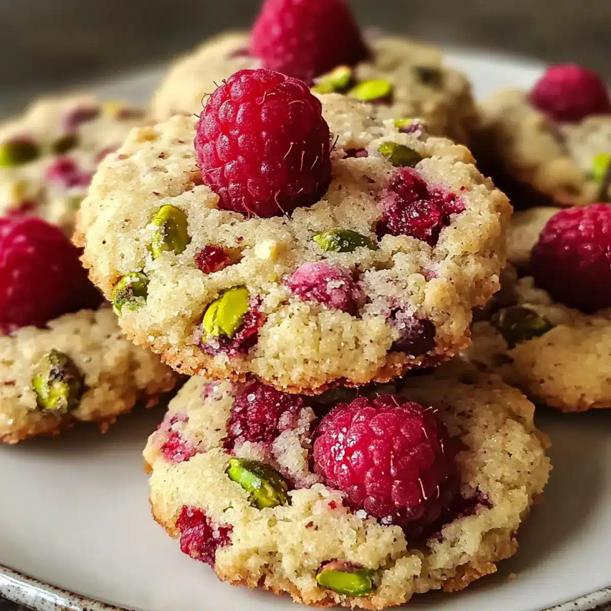 Himbeer-Pistazien-Shortbread-Plätzchen