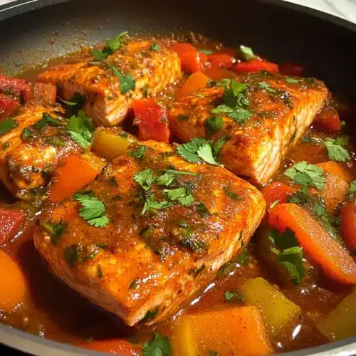 Würziger marokkanischer Fisch in reicher Soße